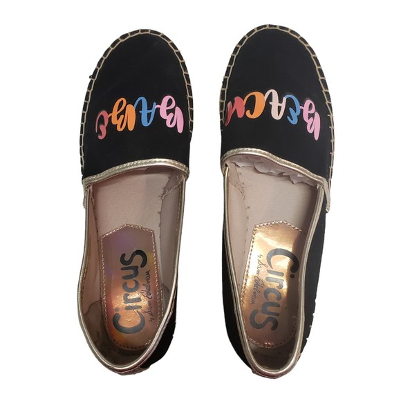 Sam Edelman Circus Beach Babe Slip On Flats Black Canvas Size 7.5 M - Picture 5 of 9